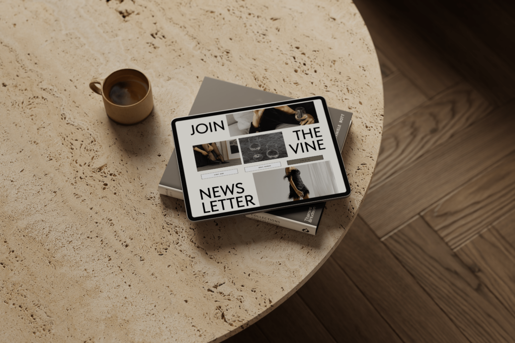 ipad mockup on coffee table